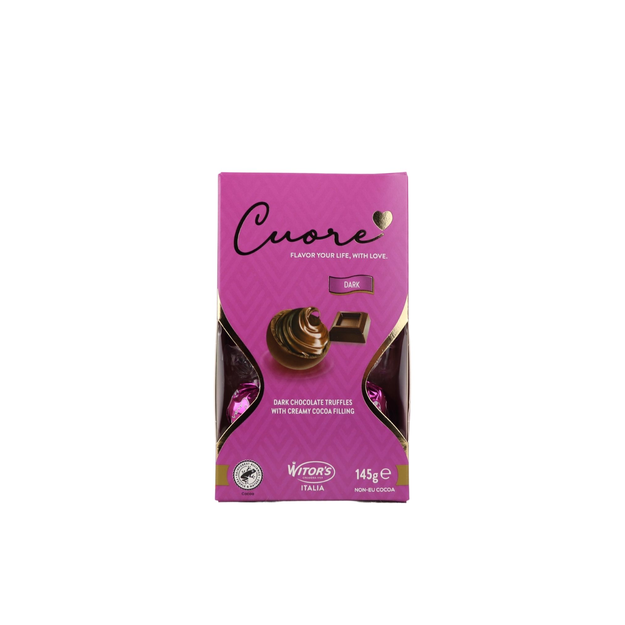 Witor's Cuore Dark Chocolate Truffles with Creamy Cocoa Filling 145g